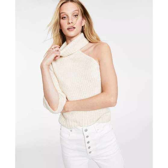 One-Sleeve Turtleneck Sweater