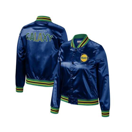 Women's Navy LA Galaxy Since '96 Satin Full-Snap Jacket