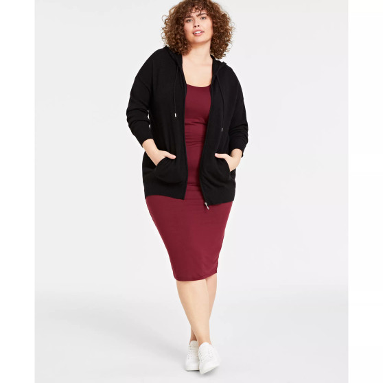 Plus Size Cashmere Zip-Up Hoodie, Created for Macy's