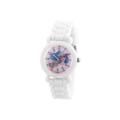 Disney Frozen 2 Elsa Girl's White Plastic Time Teacher Watch 32mm