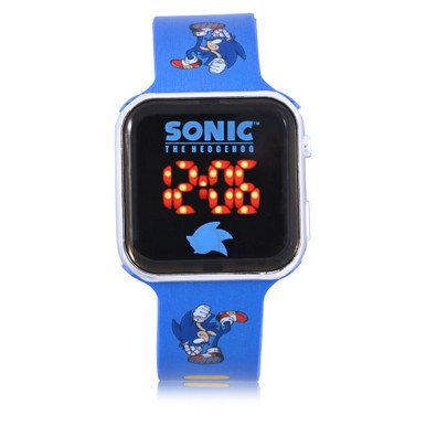 Children's Sonic the Hedgehog Light Emitting Diode Blue Silicone Strap Watch 32mm