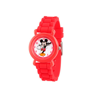 Disney Mickey Mouse Boys' Red Plastic Time Teacher Watch