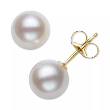 Cultured Freshwater Pearl Stud Earrings (7mm) in 14k Gold