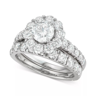 Certified Diamond Bridal Set (3 ct. t.w.) in 18k White, Yellow and Rose Gold
