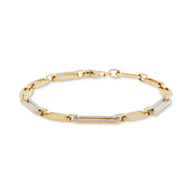 Diamond Link Statement Bracelet (1/2 ct. t.w.) in 14k Gold