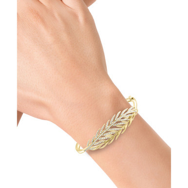 EFFY® Diamond Leaf Bangle Bracelet (7/8 ct. t.w.) in 14k Gold