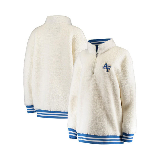 Women's Cream Air Force Falcons Varsity Sherpa Quarter-Zip Jacket