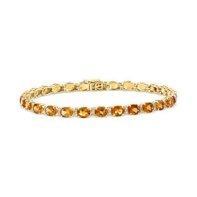 EFFY® Citrine (9-3/4 ct. t.w.) & Diamond (1/6 ct. t.w.) Link Bracelet in 14k Gold