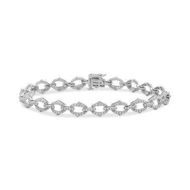 Diamond Oval Link Bracelet (2 ct. t.w.) in 10k White Gold