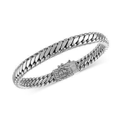 Heavy Serpentine Link Bracelet in 14k Gold-Plated Silver, Also available in Sterling Silver, Created for Macy's