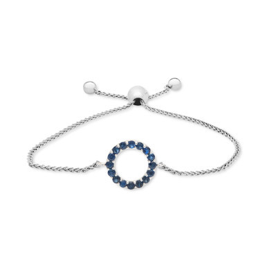 Sapphire Circle Bolo Bracelet (3/4 ct. t.w.) in 14k White Gold