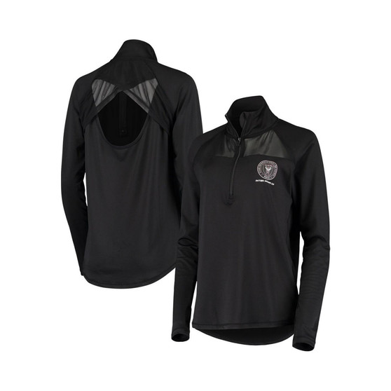 Women's 5th & Ocean by Black Inter Miami CF Open Back Quarter-Zip Pullover Jacket