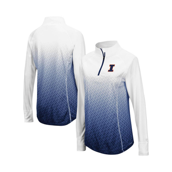 Women's Navy Illinois Fighting Illini Magic Ombre Quarter-Zip Raglan Jacket