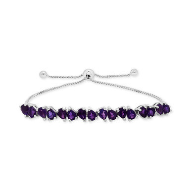 Amethyst Horizontal Link Bolo Bracelet (2-1/2 ct. t.w.) in Sterling Silver