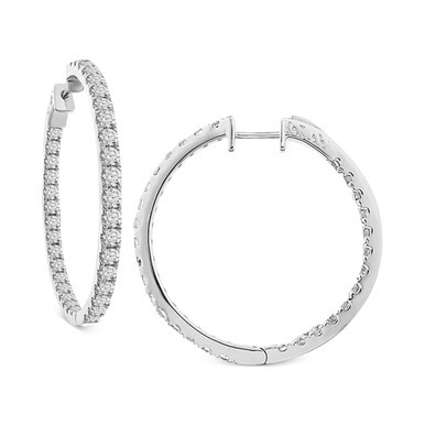 Diamond In and Out Hoop Earrings (7 ct. t.w.) in 14k White Gold