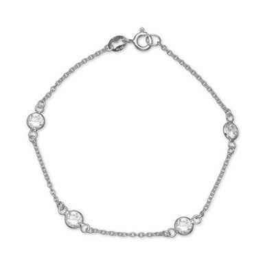 Cubic Zirconia Station Bracelet in Sterling Silver, Created for Macy's