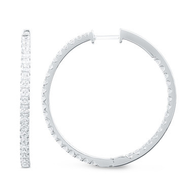 Diamond Princess In & Out Hoop Earrings (5 ct. t.w.) in 14k White Gold.