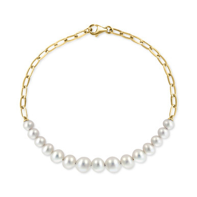 EFFY® Cultured Freshwater Pearl (5-7mm) Chain Link Bracelet in 14k Gold