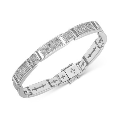 Men's Diamond Multi-Cluster Bracelet (2 ct. t.w.) in Sterling Silver