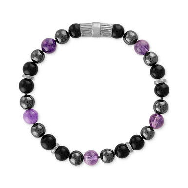 Multi-Stone Beaded Stretch Bracelet in Sterling Silver, Created for Macy's