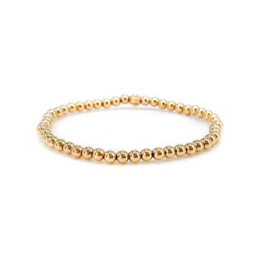 Non-Tarnishing Gold filled, 4mm Gold Ball Stretch Bracelet