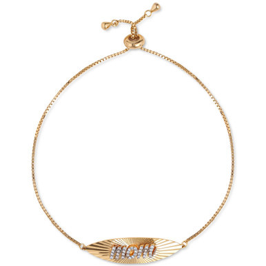 Cubic Zirconia Mom Bolo Bracelet in 18k Gold-Plated Sterling Silver, Created for Macy's