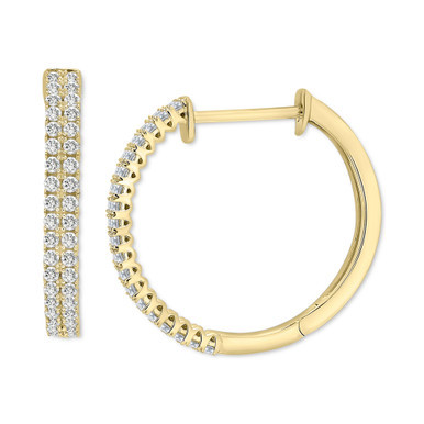 Diamond Hoop Earrings (1/2 ct. t.w.) in 10k Yellow Gold