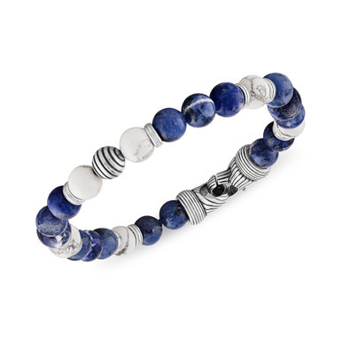 Sodalite & Howlite Bead Bracelet in Sterling Silver, Created for Macy's