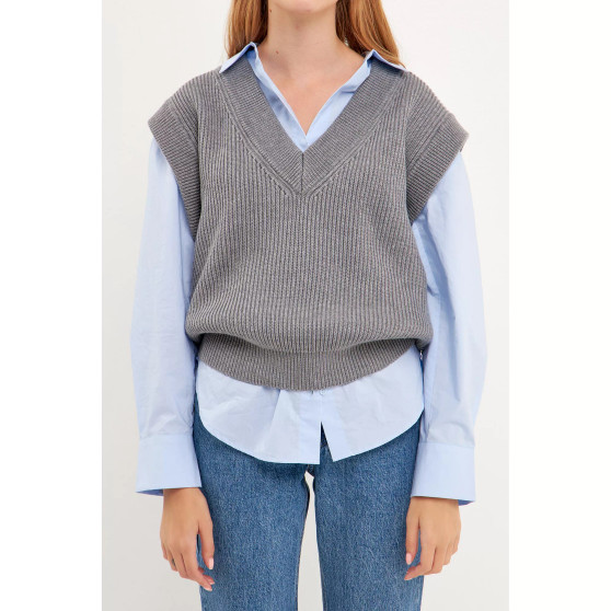 Women's V-neck Knit Sweater Vest