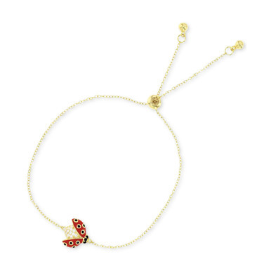 Cubic Zirconia & Enamel Ladybug Bolo Bracelet