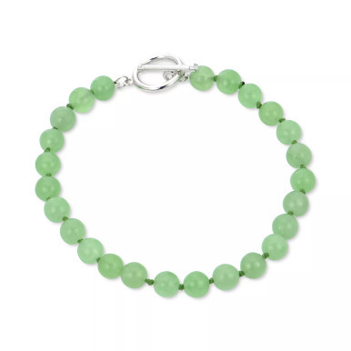 Dyed Green Jade Toggle Bracelet (Also available in Onyx)