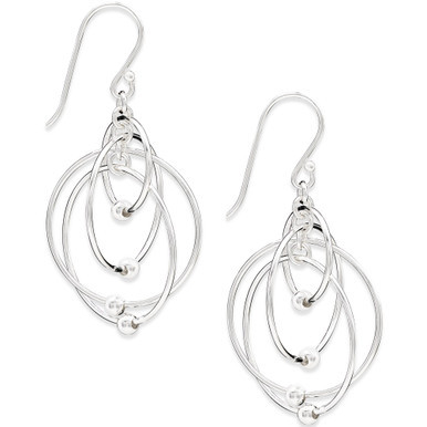 Multi-Circle Bead Drop Earrings in Sterling Silver, Created for Macy's