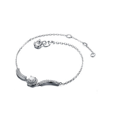 Sterling Silver Cubic Zirconia Center Stone Bracelet