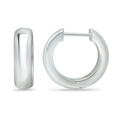 Wide Polished Hoop Earrings in Sterling Silver, Created for Macy's