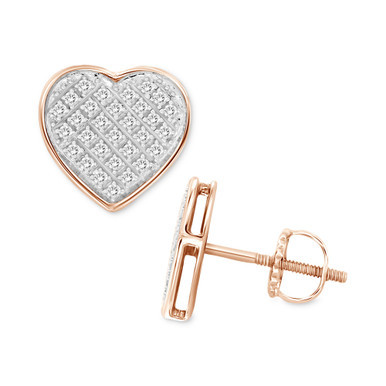 Diamond Heart Stud Earrings (1/4 ct. t.w.) in 10k Rose Gold