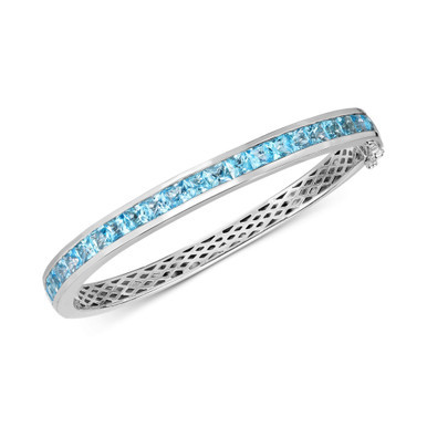 Gemstone Bangle Bracelet (9 ct. t.w.) in Sterling Silver