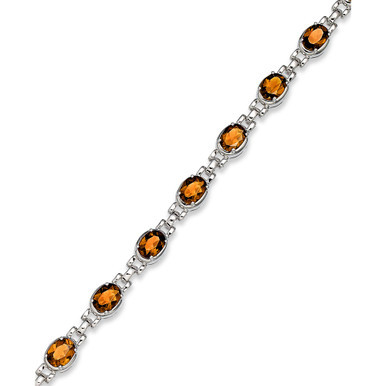 Sterling Silver Bracelet, Citrine Oval Link Bracelet (10 ct. t.w.)