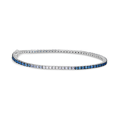 Ombré® Denim Ombré (2-7/8 ct. t.w.) & White Sapphire (1/6 ct. t.w.) Tennis Bracelet in 14k White Gold