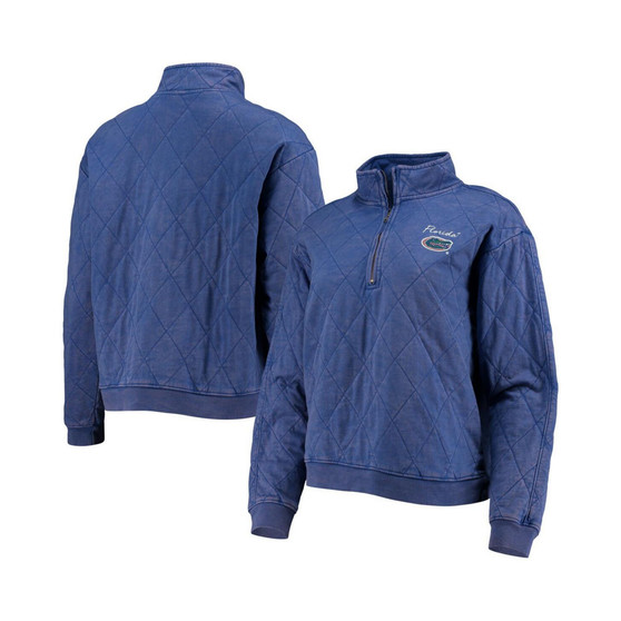 Women's Royal Florida Gators Unstoppable Chic Quilted Quarter-Zip Jacket