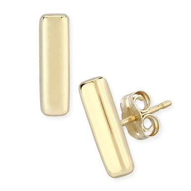 Bar Stud Earrings Set in 14k Gold