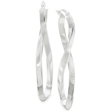 Polished Infinity Drop Earrings in Sterling Silver