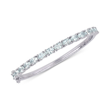 Aquamarine Bangle Bracelet (6-1/3 ct. t.w.) in Sterling Silver