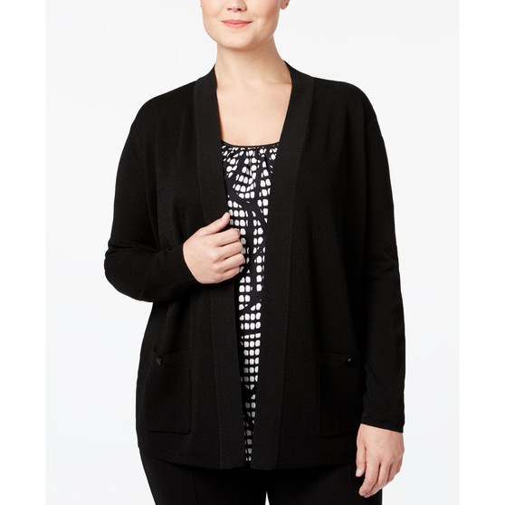 Plus Size Open-Front Cardigan