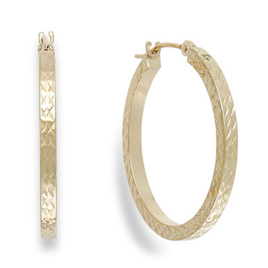 Diamond-Cut Hoop Earrings in 10k Gold, 25mm