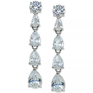 Cubic Zirconia Drop Earrings in Sterling Silver, Created for Macy's