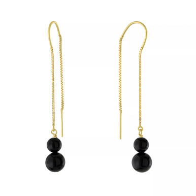 Cultured Freshwater Pearl Threader Drop Earrings in 18k Gold-Plated Sterling Silver or Sterling Silver (Also in Onyx), Created for Macy's