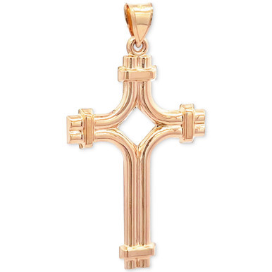Double Row Polished Cross Ring in 14k Gold, Created for Macy's