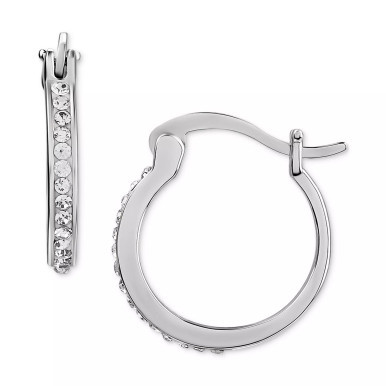 Crystal Small Hoop Earrings, 0.59", Created for Macy's