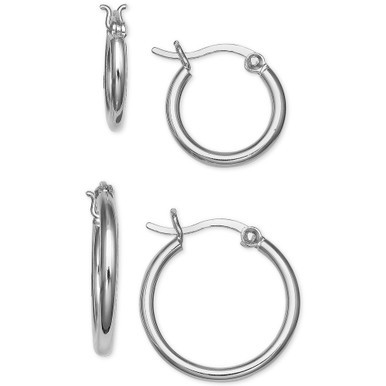2-Pc. Set Small Hoop Earrings in Sterling Silver, Created for Macy's
