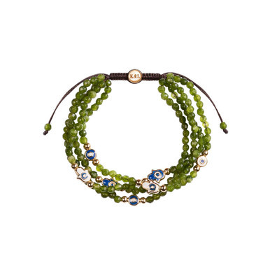 Lucky Shield - Jade Enamel Evil Eye Hamsa Bracelet